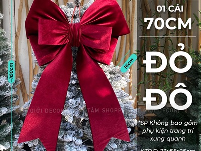 Nơ đỏ vải nhung xịn 4 cánh đuôi cá cỡ lớn [Đứng form] PK-NO-14